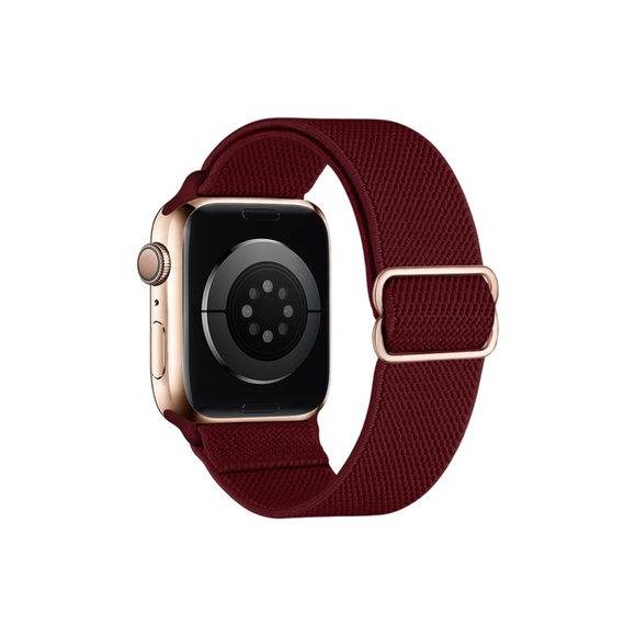 Adjustable Nylon Apple Watch Strap with Buckle - Dark Burgundy - Picture 1 of 2